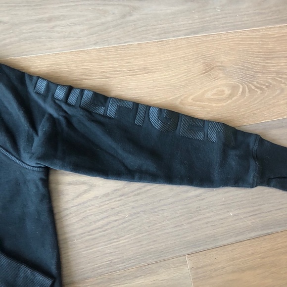 Tommy Hilfiger sport black sweatshirt logo sleeve size small hoodie crewneck - Picture 3 of 7